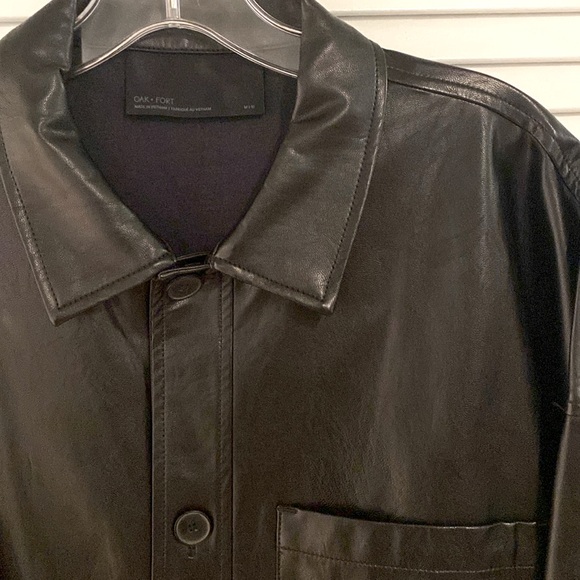 Oak+Fort VEGAN LEATHER SHIRT JACKET - Picture 4 of 6
